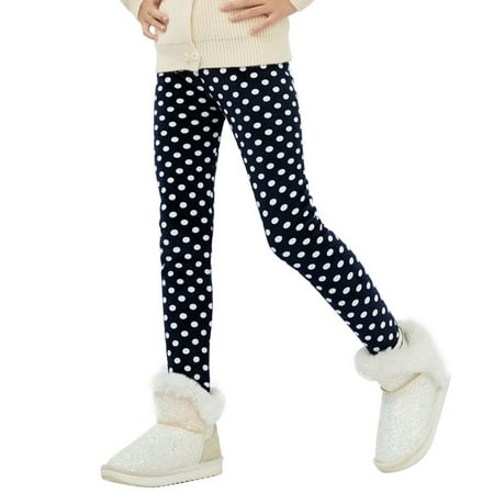 

Esho Girls Winter Warm Thicken Fleece Leggings Toddler Kids Floral Tights Long Pants 3-13Y