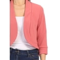 thumbnail image 6 of MOA Collection Women's Classic 3/4 Sleeve Open Front Bolero Blazer Cardigan for Work and Beyond, 6 of 7