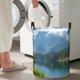 thumbnail image 5 of Balery Majestic Deer Mountain Lake Cesta de ropa redonda con asas, impermeable, independiente, para ropa, juguetes, dormitorio y familia-Medium, 5 of 6