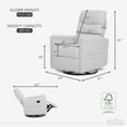 thumbnail image 6 of Evolur Peyton Manual Recline Glider with Full 360-Degree Swivel, Fog Grey, 6 of 14