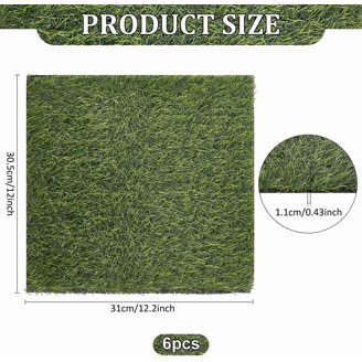 12 Pack Artificial Turf Lawn Grass Mats - Indoor/Outdoor Wall Background Decor - 23.6x15.8" Each