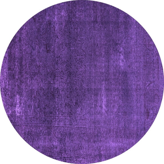Ahgly Company Indoor Round Oriental Purple Industrial Area Rugs, 8' Round
