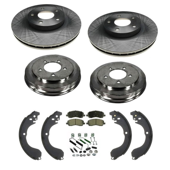 Disc Rotors Drums Brake Pads Brake Shoes Spring Kit for Jeep Patriot 08-13
