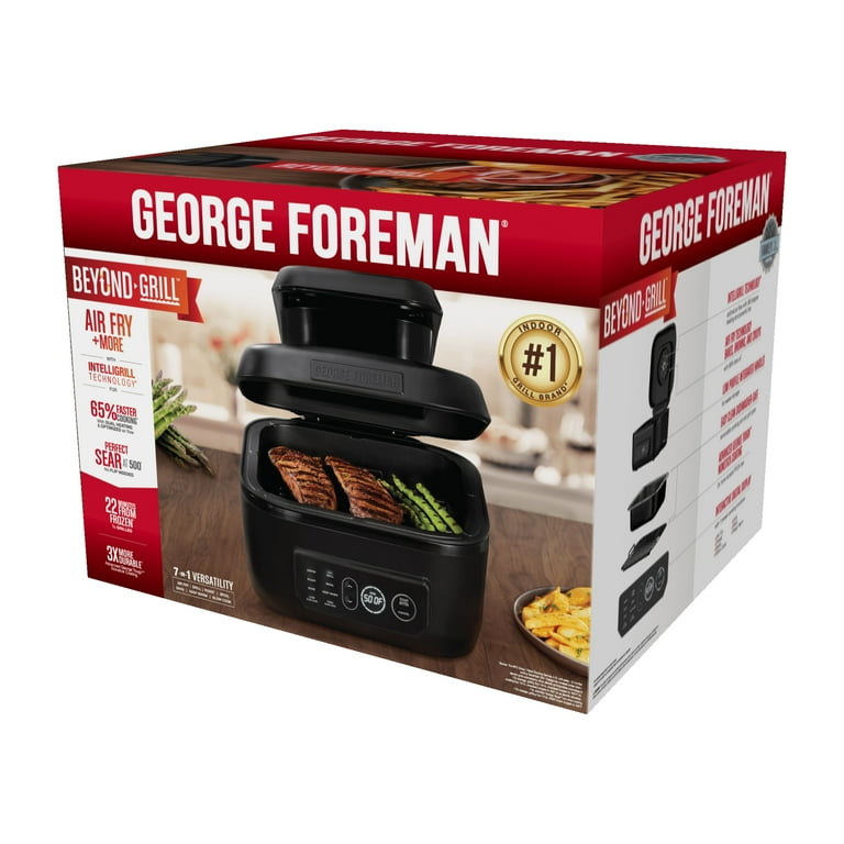 George Foreman Beyond Grill™ 7-in-1 Electric Indoor Grill with Air Fry  Technology, MCAFD800D, Black, Large