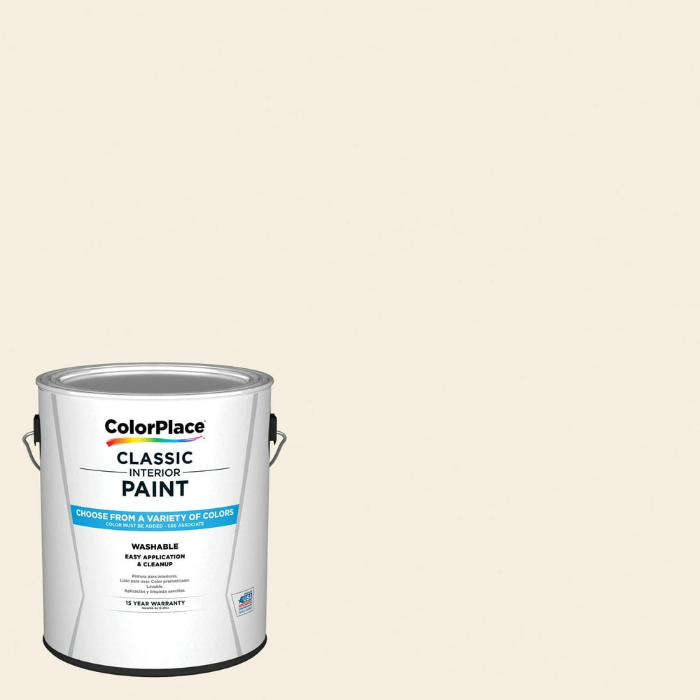 ColorPlace Classic Interior Wall & Trim Paint, Arizona White, Satin, 1 Gallon