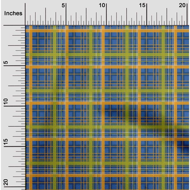 oneOone Cotton Flex Blue Fabric Madras Check Craft Projects Decor Fabric Printed By The Yard 40 Inches Wide
