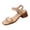 Khaki, variant on Women One Strap Chunky Heel Sandals Mid Heel Open Toe Adjustable Ankle Strap Shoes Spring Summer,Brown