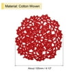 thumbnail image 2 of Fabric Coasters, 4pack 4" - Cotton Woven Crochet Doilies, Lace Embroidery Cup Mat with Floral Pattern (Red), 2 of 5