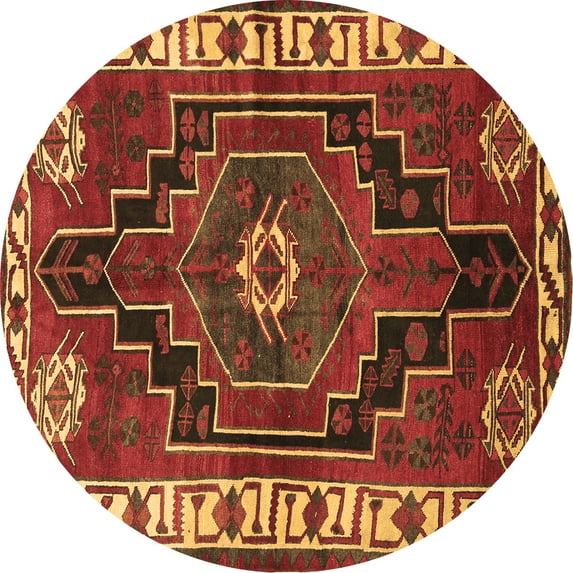 Ahgly Company Indoor Round Persian Brown Traditional Area Rugs, 4' Round