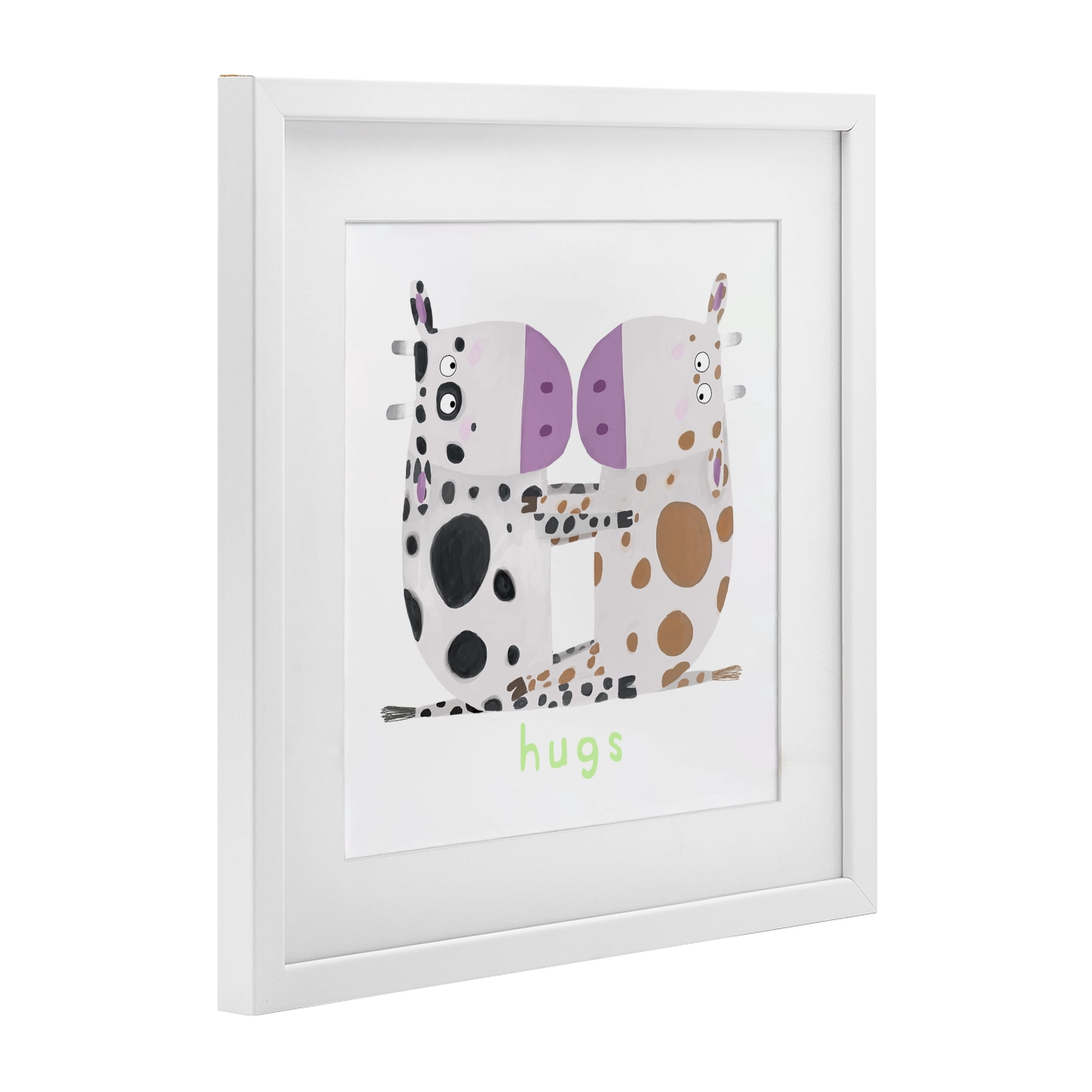 Stupell Industries Cow Hugs Symmetry White Framed Print Under Glass, design by Carla Daly