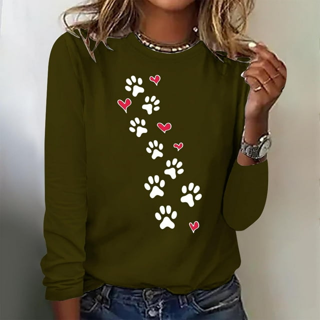 Simua Chandails à Manches Longues Amples à Imprimé Floral pour Femmes, Tuniques, Hauts, Chemises