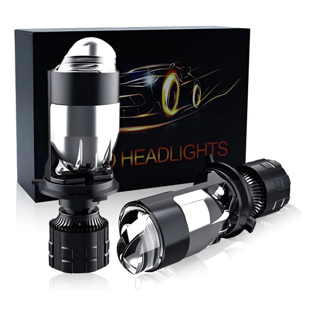 Par De Faros Led Mini Lupa H4 Proyector Para Coches Y Motos