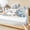 Blue White, variant on Full Size Fitted Sheet Set - Coastal Fall 3 Piece Bedding Sets 16" Deep Pocket Fitted Sheet with 2 Pillowcases, Thanksgiving Blue Pumpkins Coral Nautical Brushed Microfiber Hotel Luxury Bed Sheets