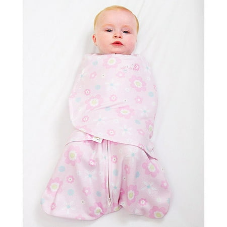 Halo - SleepSack Swaddle Wearable Microfleece Blanket, Pink Daisy Print
