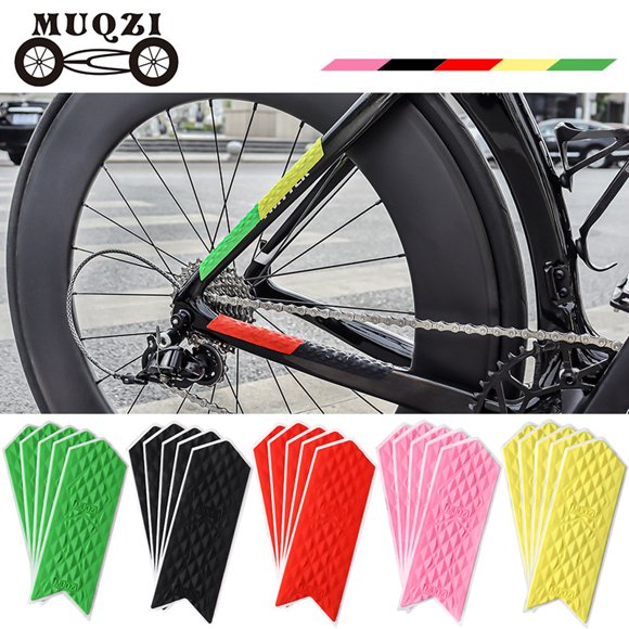 5 Pieces Bike Stickers Bicycle Frame Guard Durable Waterproof Mountain Cycling Decals with Import Adhesive Strip Rhombus Pattern Large Red 5 Pieces