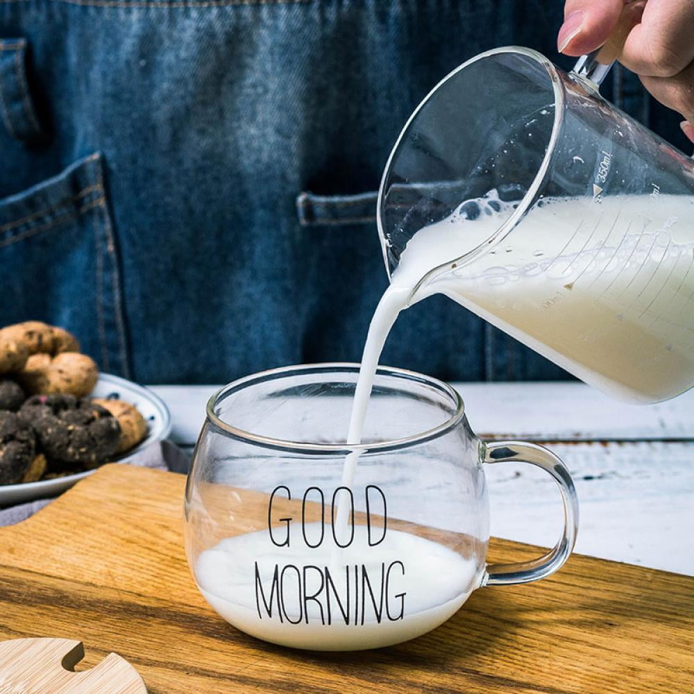 Glass Breakfast Cup Coffee Tea Milk Yogurt Mug Transparent Handle Drinkware