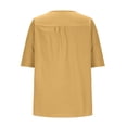 thumbnail image 5 of Vmvidoty Women's Plus Size T Shirts Oversized Tees Summer Half Sleeve Crew Neck Tunic Tops Yellow S, 5 of 6