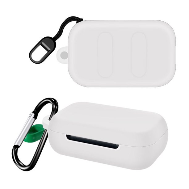 Funda de silicona para Skullcandy Dime Funda protectora con mosquetón (Blanco)