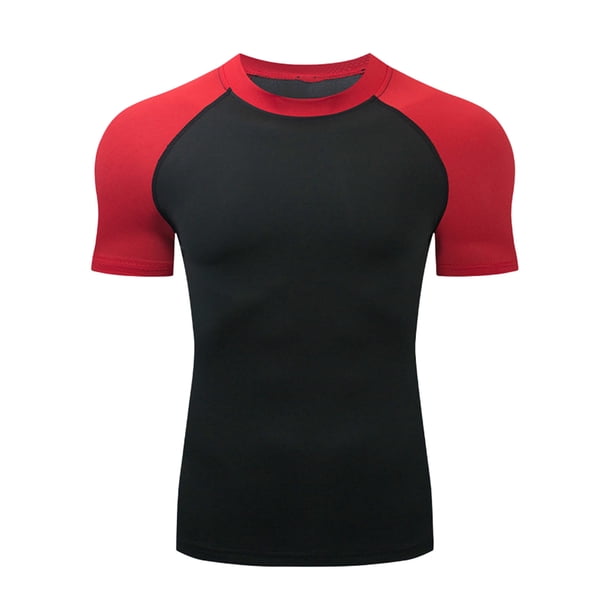 Mens Calcetines para Deportes Alto Elástico Cuello Redondo Manga Larga Camiseta de Fitness, Camisetas Casuales para Hombre para Correr Entrenamiento de Yoga