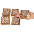 thumbnail image 4 of IBA Indianbeautifulart Textile Printing Block Flower Blocks Hand Carved Wooden Stamp Wood Block Printing Textile Stamp For Fabric / Pottery Blocks- 3 Inches, 4 of 7