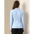 thumbnail image 3 of DARING DIVA Lapel Collar Long Sleeve Faux Suede Blazer S Grey Blue, 3 of 6