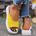thumbnail image 7 of Fesfesfes Women's Rhinestone Open Toe Thick-Soled Sandals Comfortable Casual Spring Summer Fashionable Versatile Slip-On Lightweight Shoes for Outdoor Wear(Yellow,US 9), 7 of 7