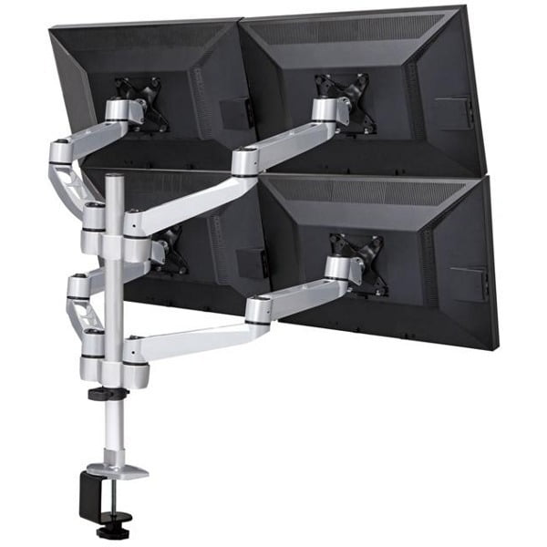 Four Monitor Desk Mount Quick Release Swing Arm