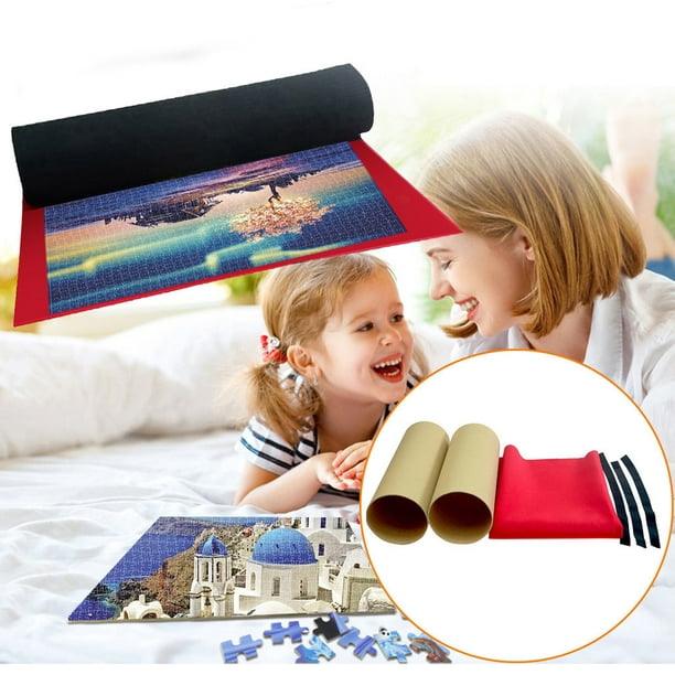Tapis de Puzzle en feutre pour adultes et enfants, ensemble de tapis de jeu  de Puzzle, accessoires de rangement, couverture enroulable avec ligne de  guidage
