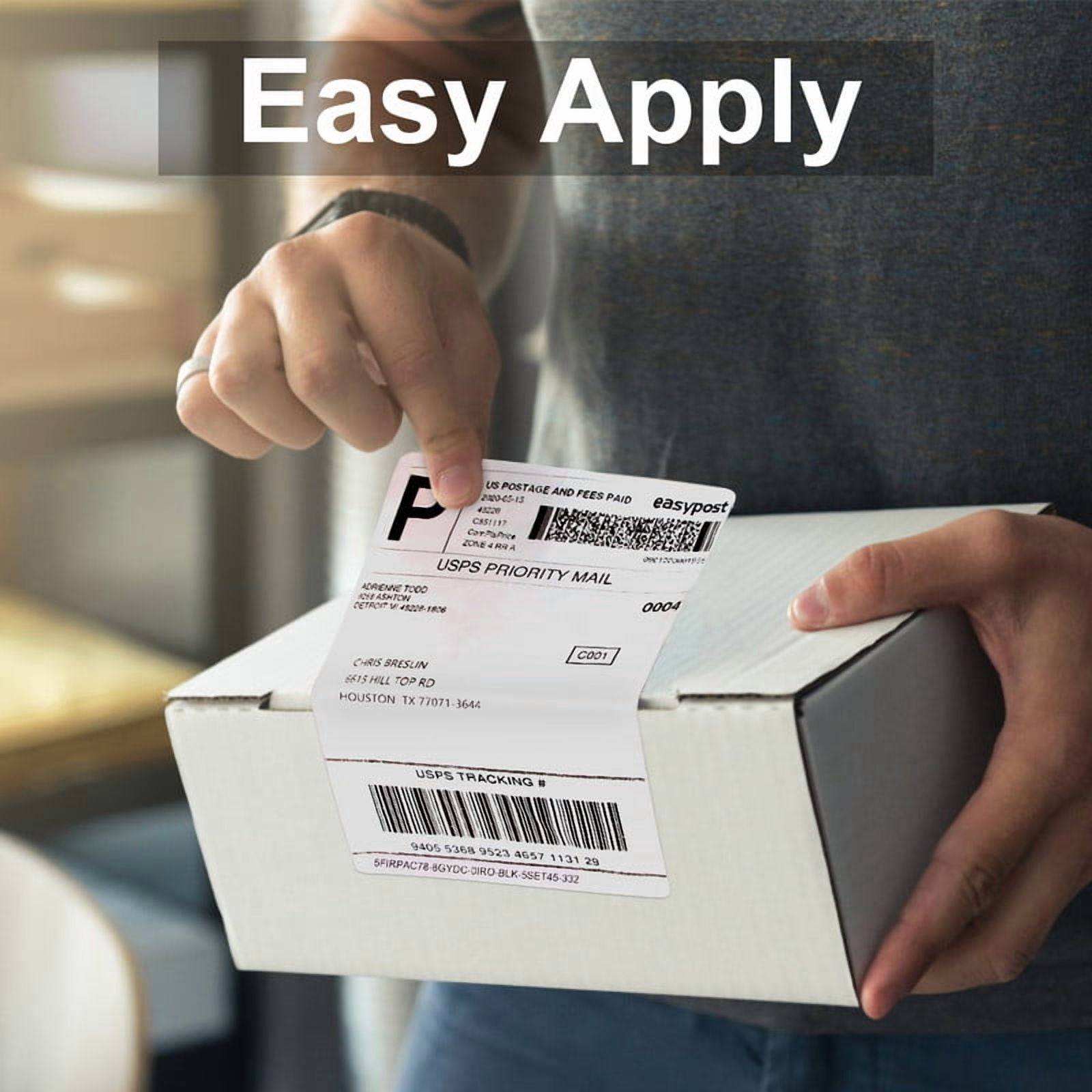 4" x 6" Blank Thermal Shipping Labels, 5 Rolls of 350 Labels Each, for Zebra ZP-450 ZP-500 ZP-505 2844 Printers, Self-Adhesive Postage Labels