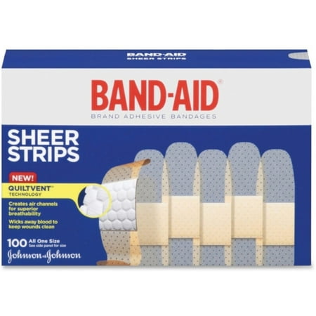 Sheer Strips - BAND-AID Bandages Sheer Strips 3/4 Inch 100 Each