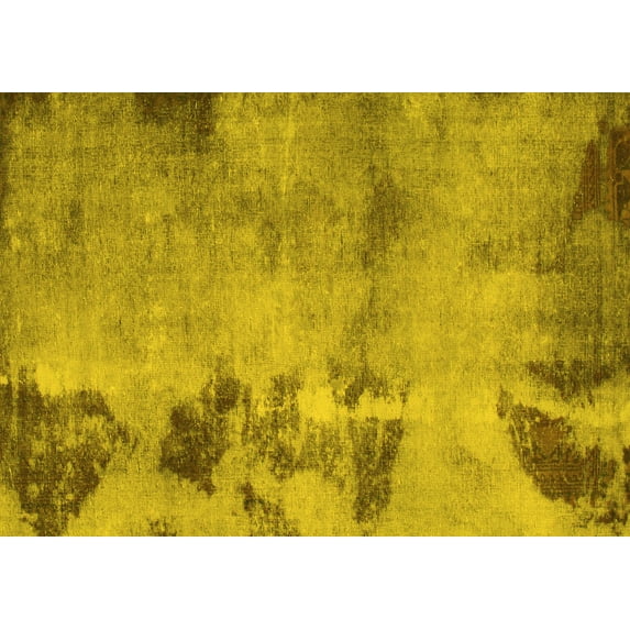 Ahgly Company Indoor Rectangle Abstract Yellow Modern Area Rugs, 7' x 9'