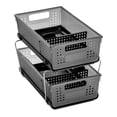 thumbnail image 6 of madesmart 2-Tier Organizer Multi-Purpose Slide-Out Storage with Handles and Dividers, Home and Bath Organization, BPA Free, Carbon/Frost, 6 of 6