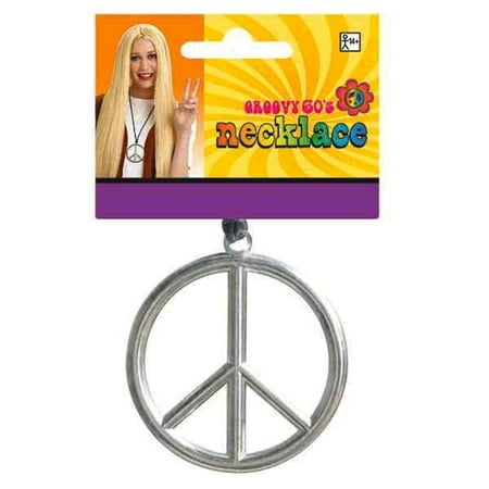 Peace Sign Medallion Necklace Groovy 60s Hippie