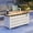 White, variant on SUMMIT LIVING 56" Rectangular Gas Fire Pit Table, 50,000 BTU Wicker Propane Fire Pit with Lid & Blue Fire Glass, Black & Brown