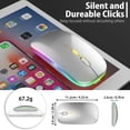 thumbnail image 4 of CHOK Rechargeable wireless mouse dual mode slim portable mouse with LED light USB 2.4GHz and Bluetooth 5.2 wireless silent mouse for laptop Windows/Mac system computers., 4 of 6