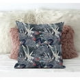 thumbnail image 5 of Amrita Sen Plant Illusion Suede Zippered Pillow with Insert in Dark Blue 18 x 18, 5 of 6