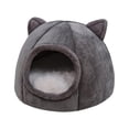 thumbnail image 2 of Cama de gato para gatos de interior con cueva de gato de bola Antideslizante y resistente al agua Fondo cerrado Casa de gato para animales pequeños , Gris oscuro Sunnimix Cama nido, 2 of 8