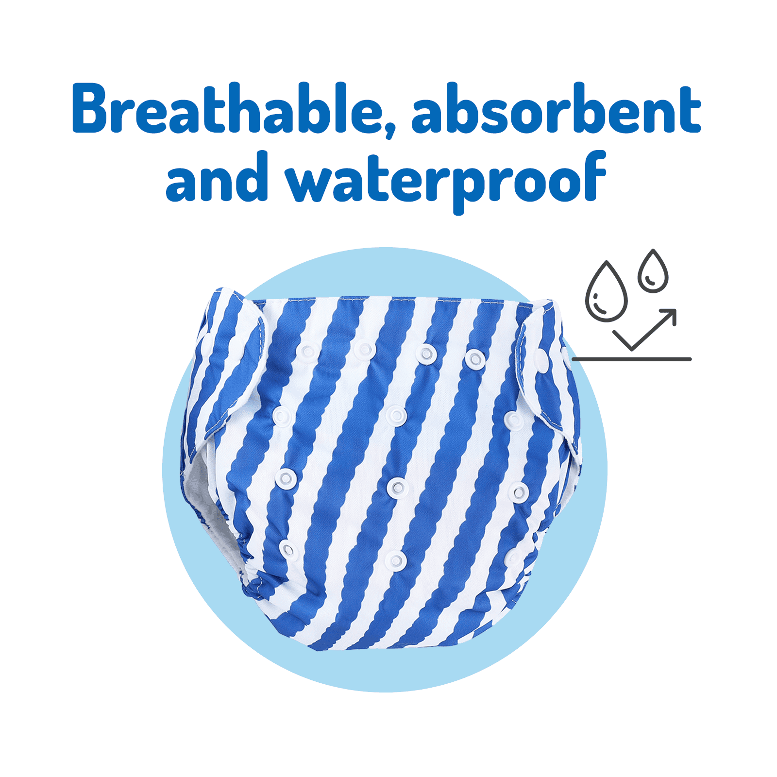 Piu Dino Baby Pool Diaper (Kit w/ 2 units) - Blue