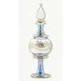 thumbnail image 2 of Blue and Gold Etched Ball Egyptian Blown Glass Perfume Bottle Made Egypt, 2 of 3