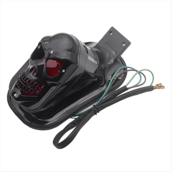 Motorcycle Skull Rear Light Turn Signal Brake Lamp License Plate Lamp Rear Tail Light Motorcycle Accessories,1 * Motorcycle Skull Rear Light,Black