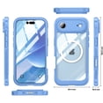 thumbnail image 2 of Magnetic for iPhone Air Case with Screen Protector, [Compatible with MagSafe] Luxury Clear Slim Full-Body Protection Shockproof Rugged Bumper Case for iPhone Air, Blue, 2 of 5