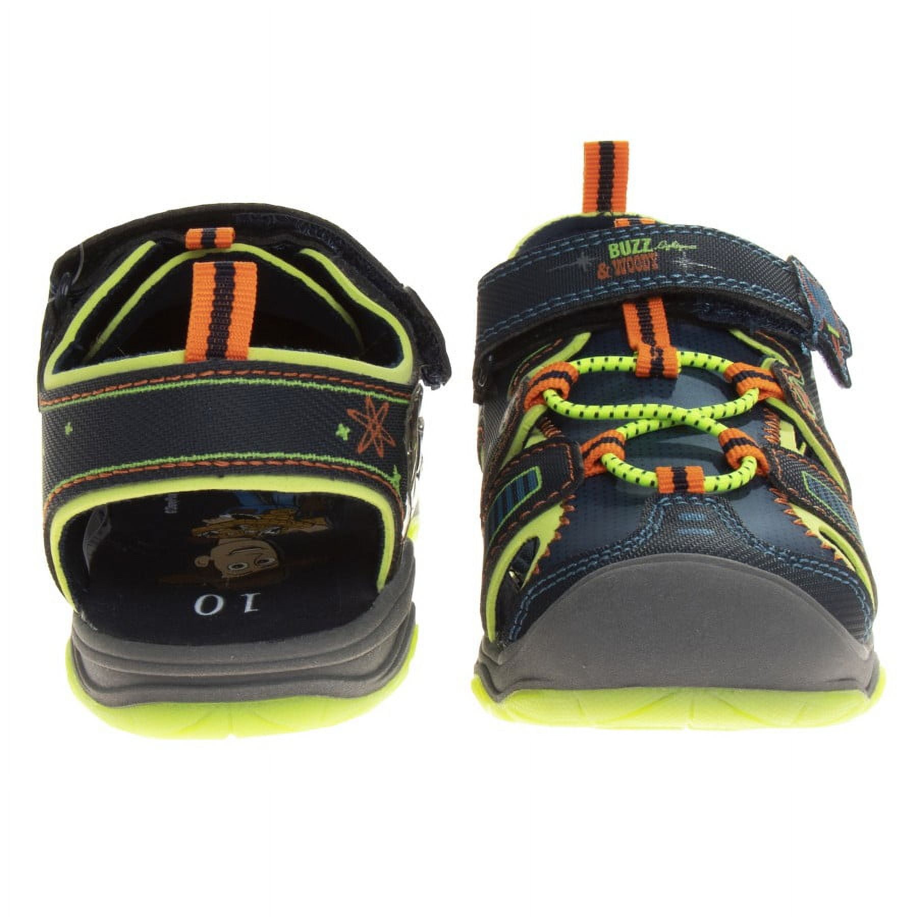 Disney Pixar Toy Story Hook & Loop Boys Toddler Closed Toe Sport Sandals - Navy/Lime, 9