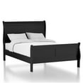thumbnail image 3 of FOA Jussy 6pc Black Wood Bed Set-Full+2 Nightstands+Chest+Dresser+Mirror, 3 of 13