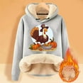 thumbnail image 2 of Women's Thanksgiving Turkey Cartoon Print Hoodie, 2 of 4