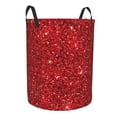 thumbnail image 2 of Balery Red Glitter Round Laundry Basket with Handles Waterproof Freestanding Laundry Hamper for Clothes Toys in the Dorm and Family-Medium, 2 of 8