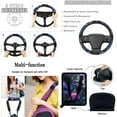 thumbnail image 4 of Jeiento Purple Rose Hummingbird Car Seat Cover Set, Auto Steering Wheel Cover Seat Belt Strap Trash Bag Air Vent Storage Organizer Rear View Mirror Cover Coasters Keychain for Women, 4 of 6