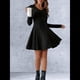 thumbnail image 5 of Vestido de Suéter de Larga, Vestido de Otoño, Cuello Redondo, Cintura Alta, Vestido Ajustado, Vestido Casual para Mujer Negro S, 5 of 8