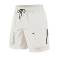 thumbnail image 2 of pstuiky Pantalones cortos para hombre, Pantalones cortos de trabajo de pierna recta, holgados y cómodos, de color liso, a la moda para hombre Pantalones cortos cargo, 2 of 5