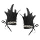 thumbnail image 3 of 2 muñequeras de peluche con plumas artificiales, accesorios para disfraz, muñequera teñida negro, 3 of 9