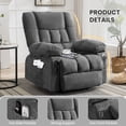 thumbnail image 3 of JMYMRY Power Lift Recliner Chair, Oversize Classic Manual Recliner Chair with Overstuffed Arms and Back, Remote Control Single Sofa,Grey, 3 of 8